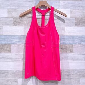 Athleta Built In Bra Tank Top Hot Pink Racerback Activewear Athleisure Womens XL